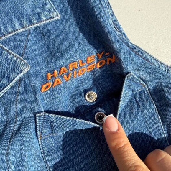Harley-Davidson Denim Tie-Front Vest - Picture 3 of 6